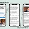Screenshots from the Trimester 3: Preparing for Birth and Beyond course - easy navigation and integrated videos